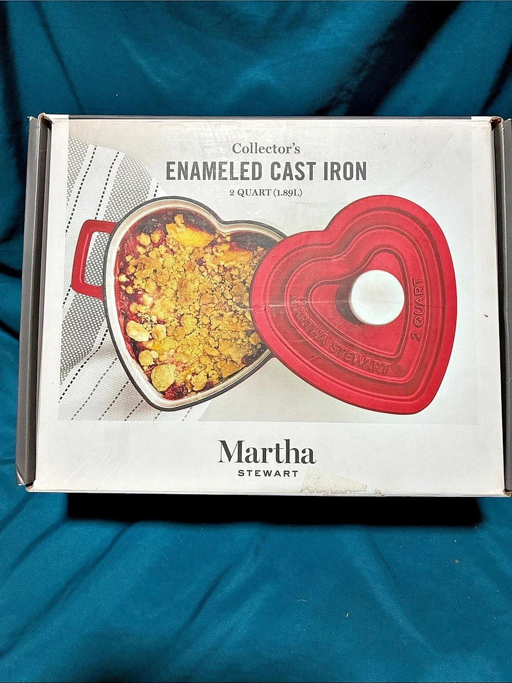 Martha Stewart Collector's Enameled Cast Iron Heart-Shaped Dutch Oven 2 Quart